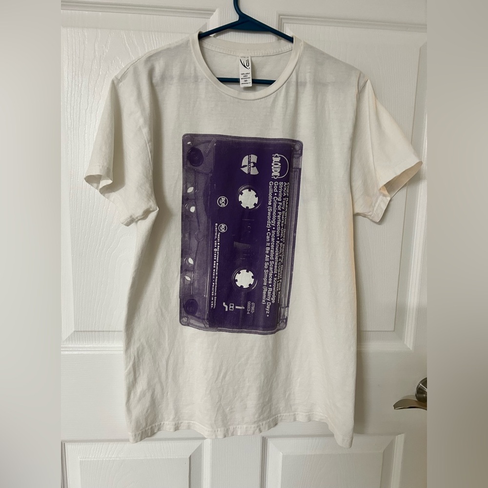 White T-Shirt/Purple graphic front & back perfect for Raekwon/Wu-tang fans